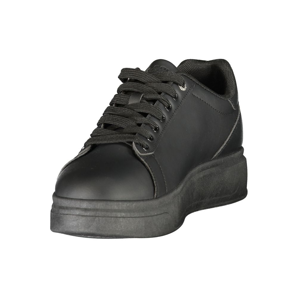 Black Polyester Men's Sneaker