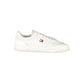 White Polyester Athletic Sneakers
