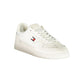 White Polyester Athletic Sneakers
