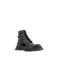 Black Calf Leather Bos Taurus Lace-Up Boots