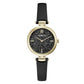 Black Leather Dress Watch