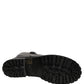 Black Leather Buckle Detail Mid Calf Boots Shoes