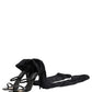 Stiletto Sandals Socks Knee High Boots Black