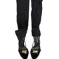 Stiletto Sandals Socks Knee High Boots Black