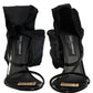Stiletto Sandals Socks Knee High Boots Black