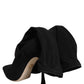 Black Stiletto Heels Mid Calf Boots Shoes
