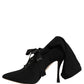 Black Stiletto Heels Mid Calf Boots Shoes