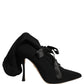 Black Stiletto Heels Mid Calf Boots Shoes