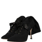 Black Stiletto Heels Mid Calf Boots Shoes