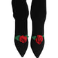 Black Stiletto Heels Mid Calf Boots Shoes