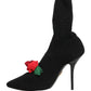 Black Stiletto Heels Mid Calf Boots Shoes