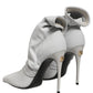 Gray Stretch Socks Heels Ankle Boots Shoes
