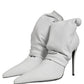 Gray Stretch Socks Heels Ankle Boots Shoes