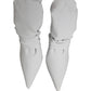 Gray Stretch Socks Heels Ankle Boots Shoes