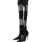 Black Over The Knee Sock Pumps Boots Shoes