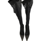 Black Over The Knee Tulle Flats Boots Shoes