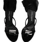 Stiletto Sandals Socks Knee High Boots Black