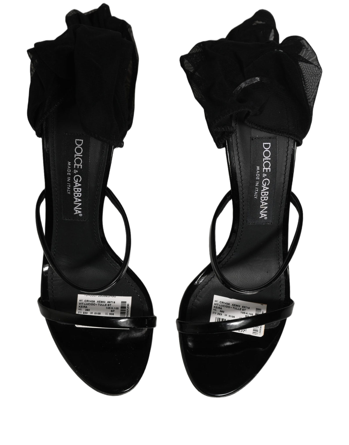 Stiletto Sandals Socks Knee High Boots Black