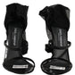 Stiletto Sandals Socks Knee High Boots Black