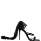 Stiletto Sandals Socks Knee High Boots Black