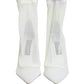 White Tulle Stretch Mesh Sock Boots Shoes