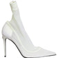 White Tulle Stretch Mesh Sock Boots Shoes