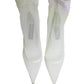 White Tulle Stretch Mesh Sock Boots Shoes