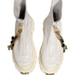 White Leather Rubber Logo Ankle Boots Shoes