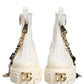 White Leather Rubber Logo Ankle Boots Shoes