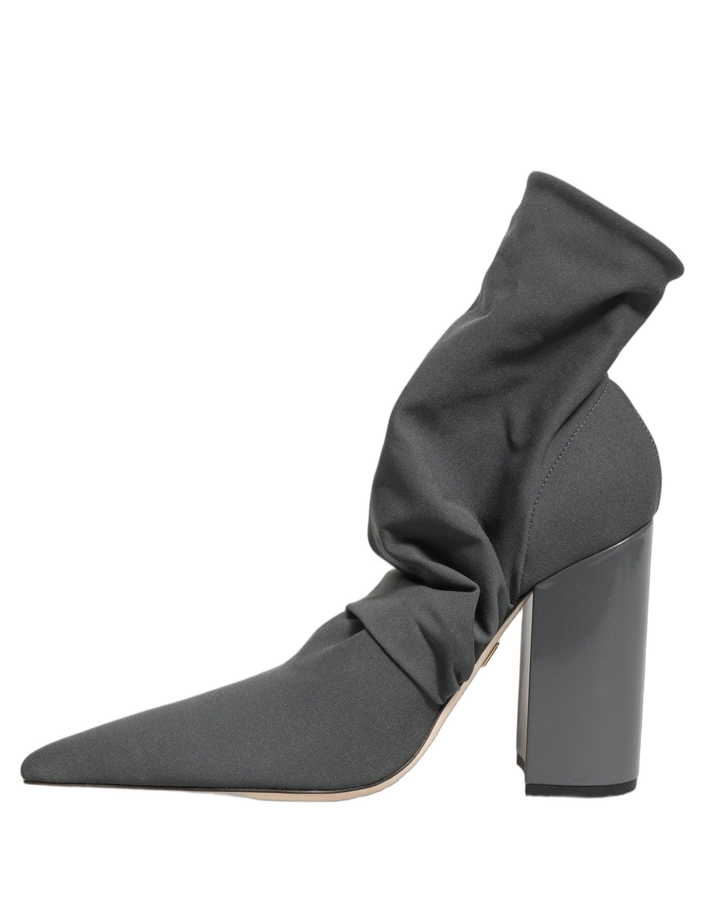 Gray Stretch Socks Heels Ankle Boots Shoes