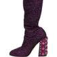 Purple Crystal Lurex Fantasy Boots Shoes