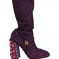 Purple Crystal Lurex Fantasy Boots Shoes