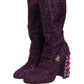 Purple Crystal Lurex Fantasy Boots Shoes