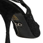 Black Lace Pointed Toe Slingback Pumps Shoes