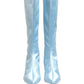 Light Blue Satin Knee High Boots Shoes