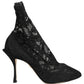 Black Socks Taormina Lace Pumps Boots Shoes