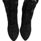 Black Socks Taormina Lace Pumps Boots Shoes