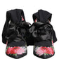 Black Floral Stiletto Mid Calf Boots Shoes