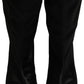 Black Satin Knee High Kitten Boots Shoes