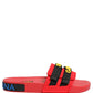 Red Neoprene Slides Flats Beachwear Shoes