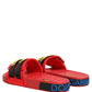 Red Neoprene Slides Flats Beachwear Shoes