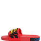 Red Neoprene Slides Flats Beachwear Shoes