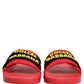 Red Neoprene Slides Flats Beachwear Shoes