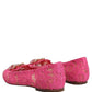 Pink Taormina Lace Crystals Flats Shoes
