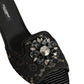 Black Devotion Lace Flats Slip On Shoes