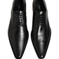 Black Leather Lace Up Derby Dress Shoes