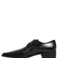 Black Leather Lace Up Derby Dress Shoes