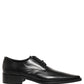 Black Leather Lace Up Derby Dress Shoes