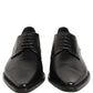 Black Leather Lace Up Derby Dress Shoes