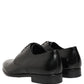 Black Leather Lace Up Derby Dress Shoes